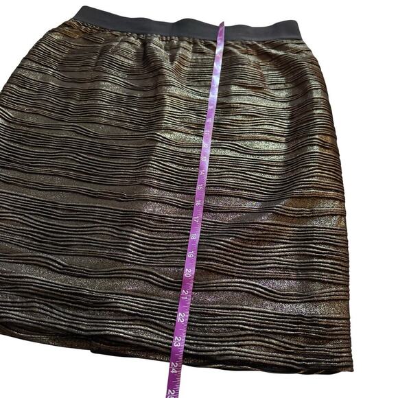 Alfani Pencil Skirt Womens 14 Black Gold foil Shimmer Textured Knee Length - Picture 8 of 10